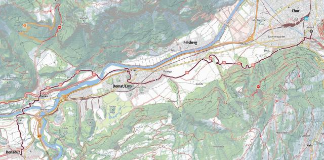 17 km - 370m Aufstieg - 300m Abstieg - max. Höhe 725 m.ü.M. - min. Höhe 571 m.ü.M. - 4 1/2 Std.