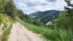 auf einer breiten Schotterstrasse wandern wir hinunter in das Tal des Wildbaches Sintria