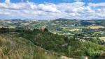 ...bestaunen wir die Aussicht nach Brisighella mit der Chiesa, die Rocca Manfrediana und Torre dell' Orologio