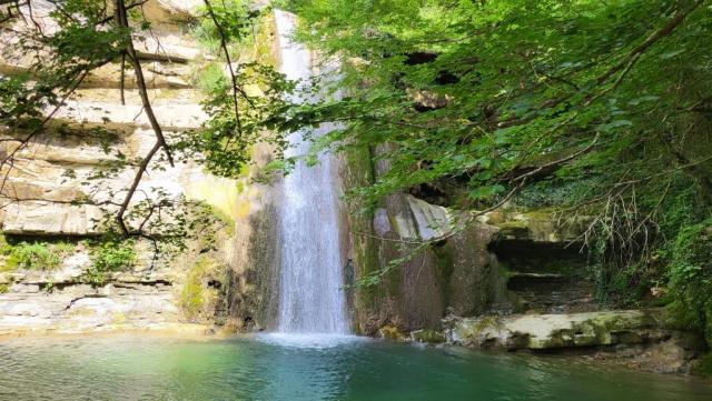 so alleine beim Wasserfall, ist man eher selten