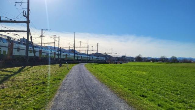 beim Bahnhof von Pfäffikon endet die sehr schöne Etappe