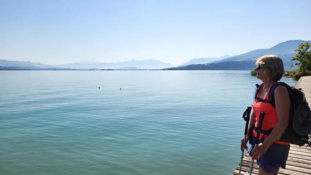 meine Maus bestaunt die sehr schöne Aussicht auf den Zürichsee