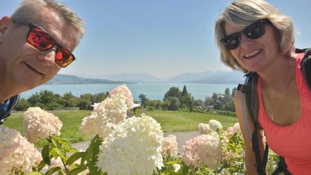 Erinnerungsfoto aufgenommen beim Hotel Landgasthof Halbinsel Au