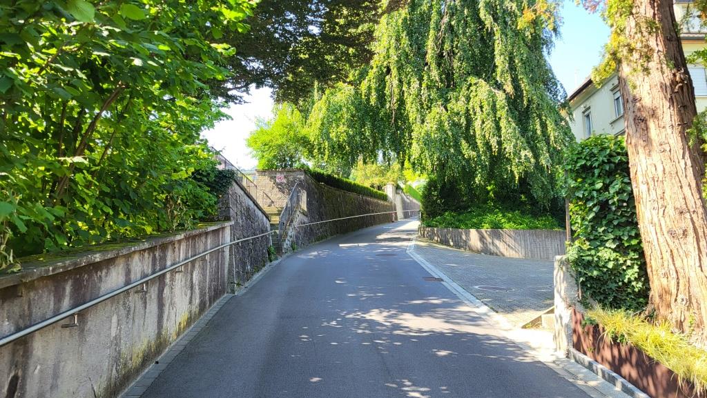 vom Bahnhof in Horgen geht es sofort recht zügig aufwärts