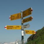 Wandertafel auf dem Sattel 1944 m.ü.M.