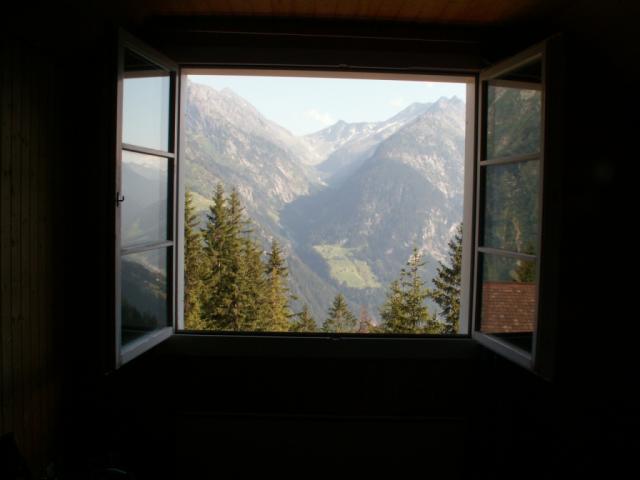 Blick vom Schlaffzimmer des Berggasthaus Alpenblick