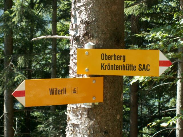 Wandertafel kurz vor Wilerli