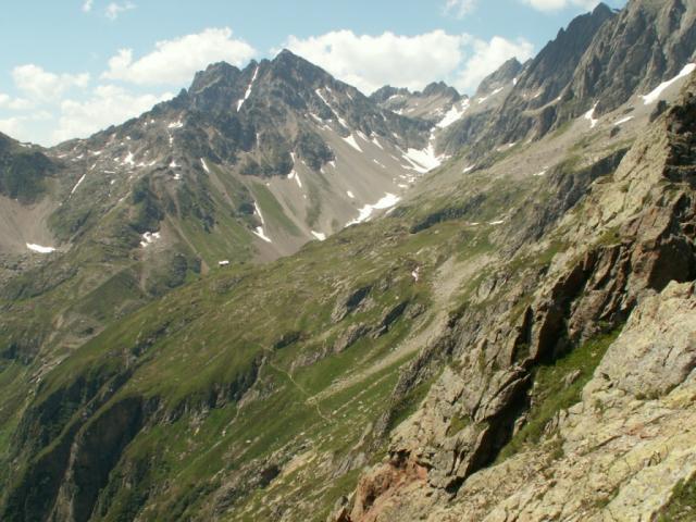 Blick vom Leidseepass Richtung Leutschachhütte