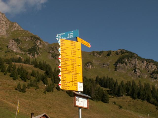 Wandertafel auf der Sittlisalp