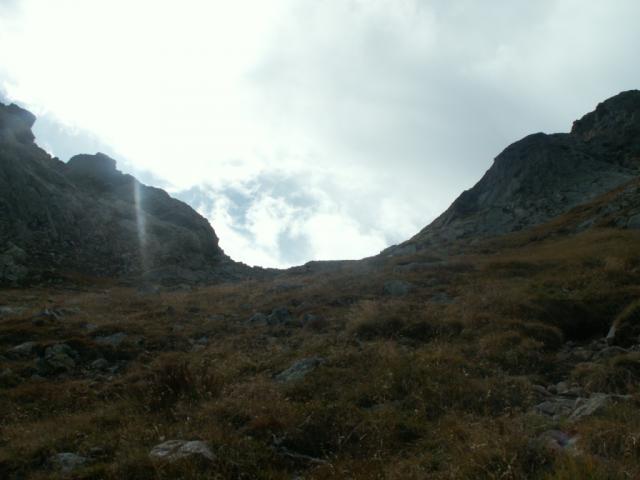 Blick rauf zum Passo Lei di cima