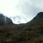 Blick rauf zum Passo Lei di cima