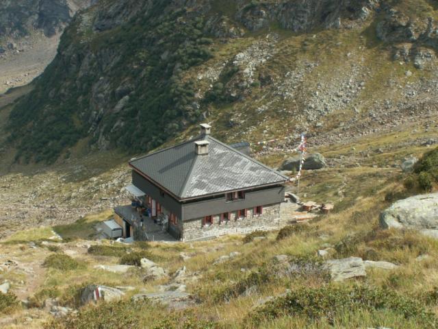 die Campo Tencia Hütte von oben