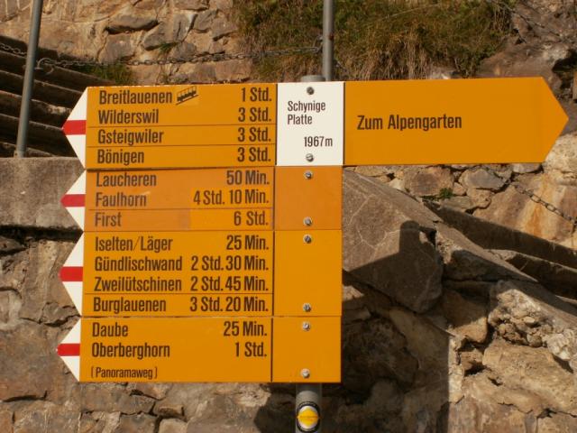 Wandertafel auf der Schynigen Platte