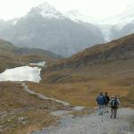 Bachalpsee im Hintergrund, links das Wetterhorn und rechts das Schreckhorn