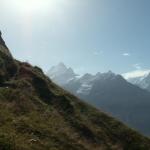 links Lauteraarhorn, Schreckhorn und Fiescherhörner