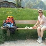 Mittagessen auf einer Parkbank bei Obsee-Lungern