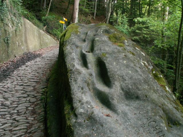 Trittlöcher im Felsen !