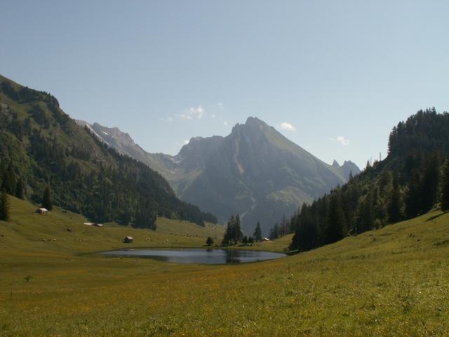 Gräppelensee mit Wildhuser Schafberg und Rotsteinpass