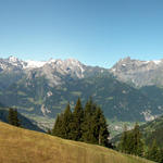 Breitbildfoto Bergstation Biel. Spannort Kette und Uri Rotstock