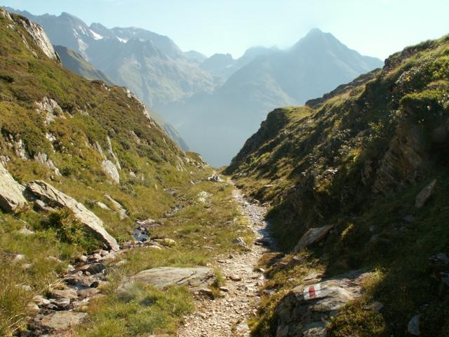 es geht runter nach Alp Cavrein Sura