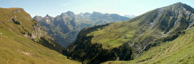 Breitbildfoto von der Bachegg mit Blick Richtung Melchtal