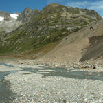 Breitbildfoto vor dem Steingletscher