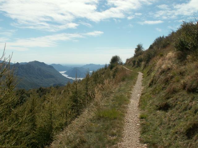 schöner Höhenweg mit Blick zum Luganersee