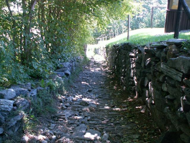 über einen Naturweg runter Richtung Kloster Santa Maria di Bigorio