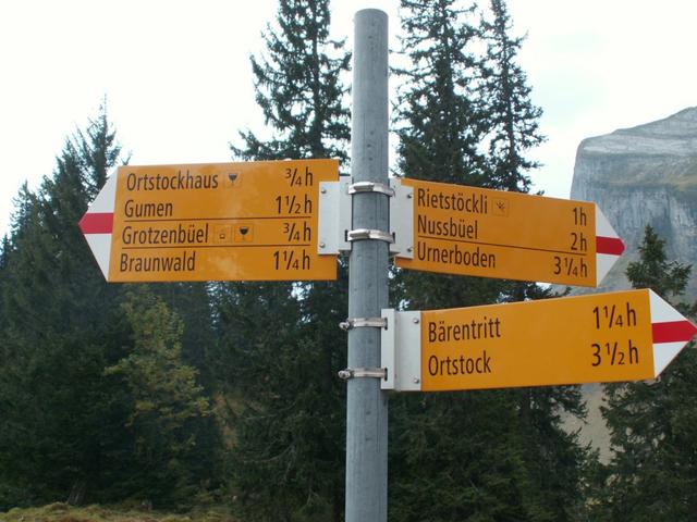 Wegweiser bei Ober Stafel 1753 m.ü.M.