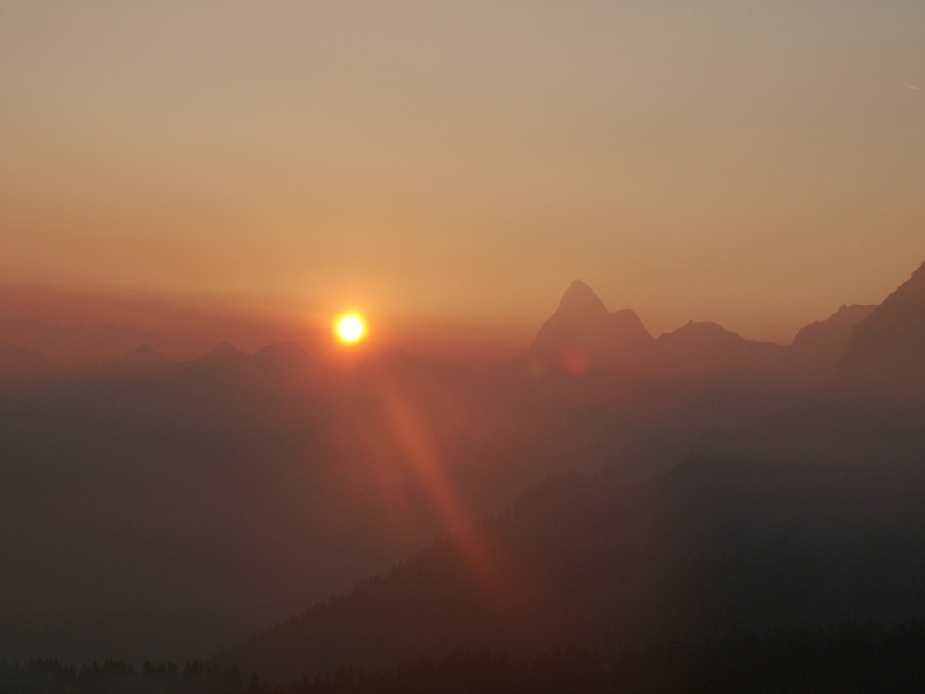 Abendstimmung von der Hütte aus gesehen