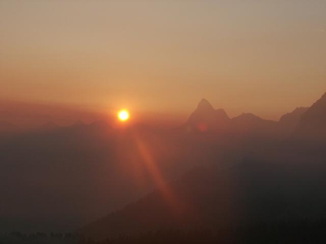 Abendstimmung von der Hütte aus gesehen