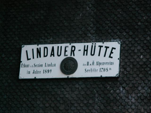 die Lindauer Hütte 1708 m.ü.M.