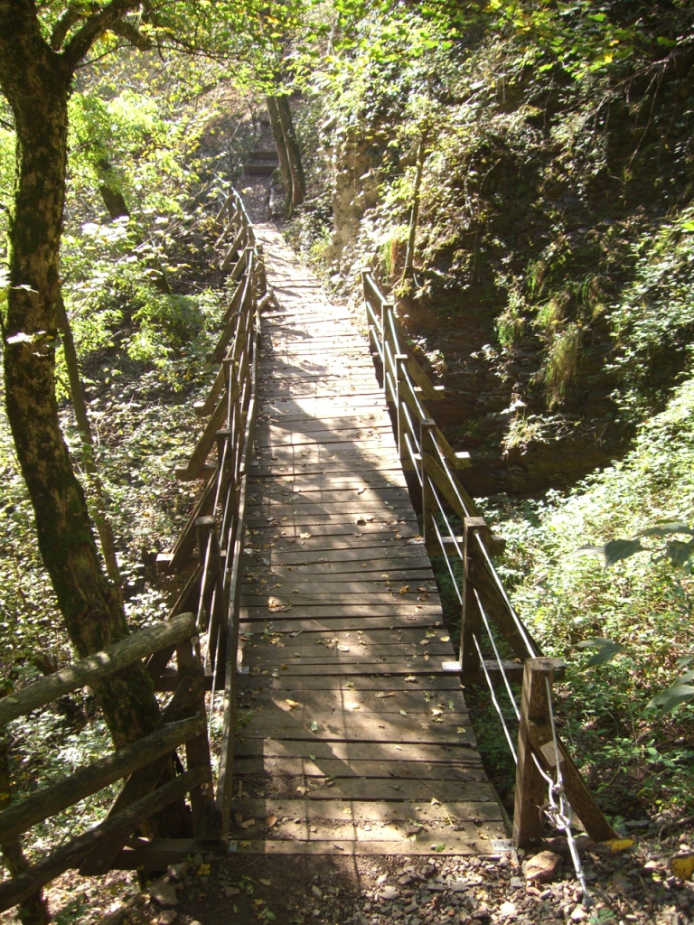 eine schöne Holzbrücke