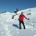 Franco ist Kopf voran im Schnee gefallen