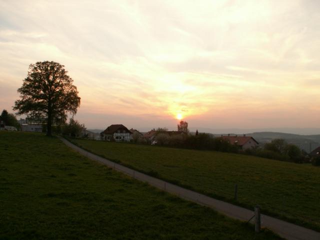 Sonnenuntergang über Fribourg