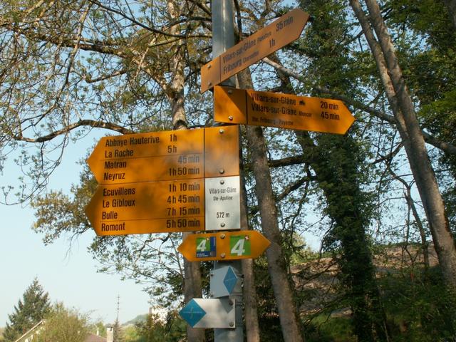 Wegweiser bei der St.Appolline Brücke