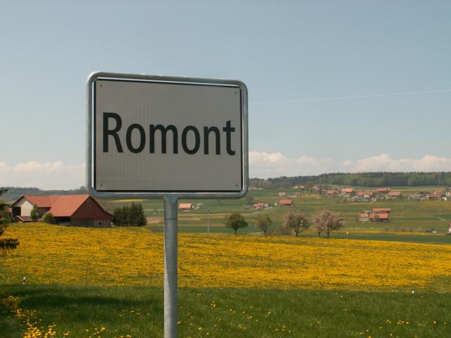 Ortstafel von Romont