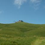 Blick rauf zum Aussichtsrestaurant auf dem Fronalpstock