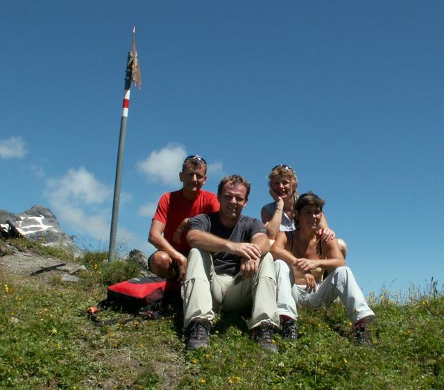 Erinnerungsfoto aufgenommen auf dem Richetlipass