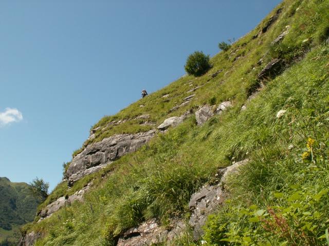 bei Nässe heikel, leider keine Seile vorhanden