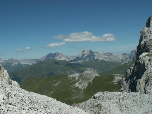 Blick ins Rätikon mit Schesaplana und Drusenfluh