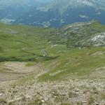 Blick runter in die Chüecalanda uns Saaser Alp
