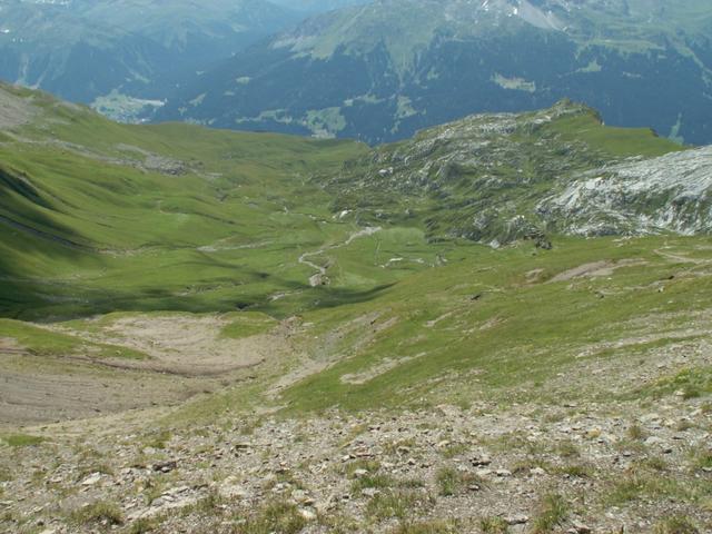 Blick runter in die Chüecalanda uns Saaser Alp