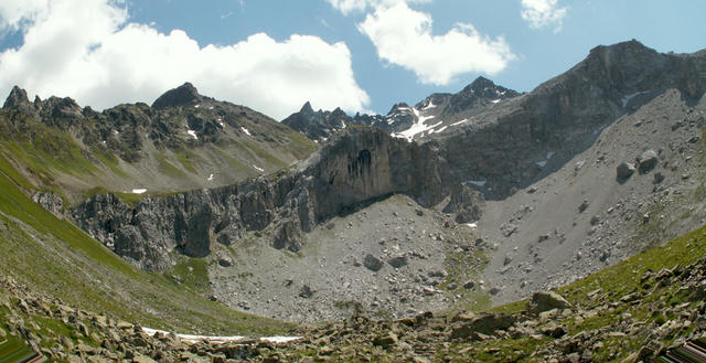 Blick zurück, das Ende des Gafia Tal die Plattenflue