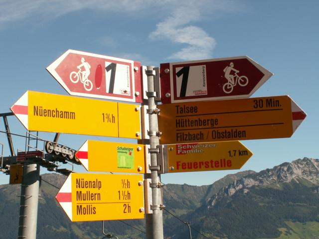 Wegweiser Bergstation Habergschwänd Sesselbahn 1278 m.ü.M.