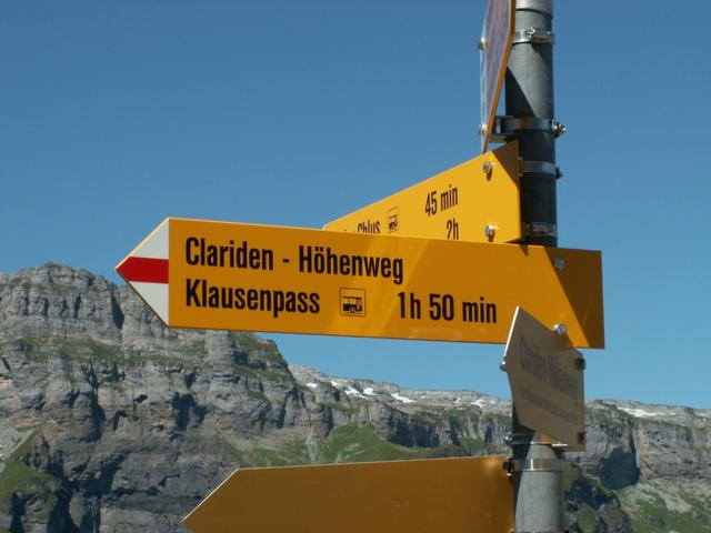 wir wählen den Clariden Höhenweg