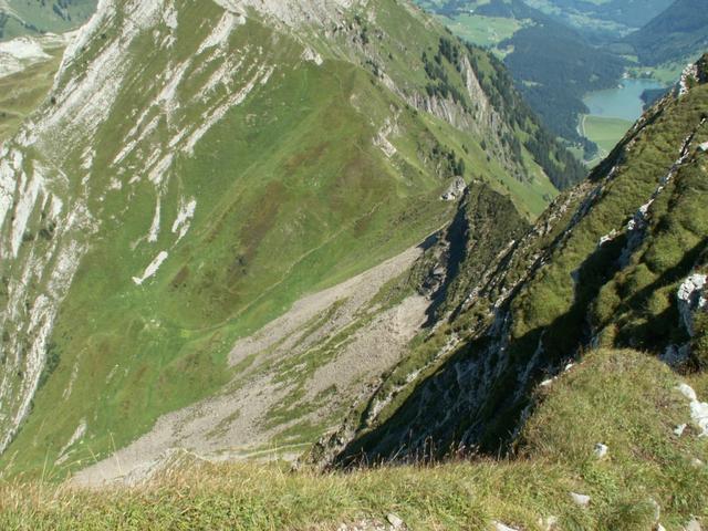 der Weg ist gut erkennbar von wo wir gekommen sind