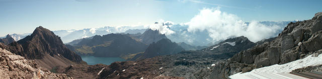 Panoram mit Seekopf, Lünersee und Drusenfluh