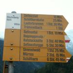 Wegweiser in Stechelberg 910 m.ü.M.