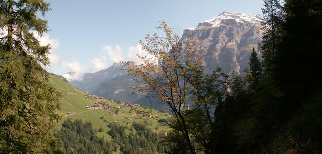 Blick auf Gimmelwald mit Schwarzmönch